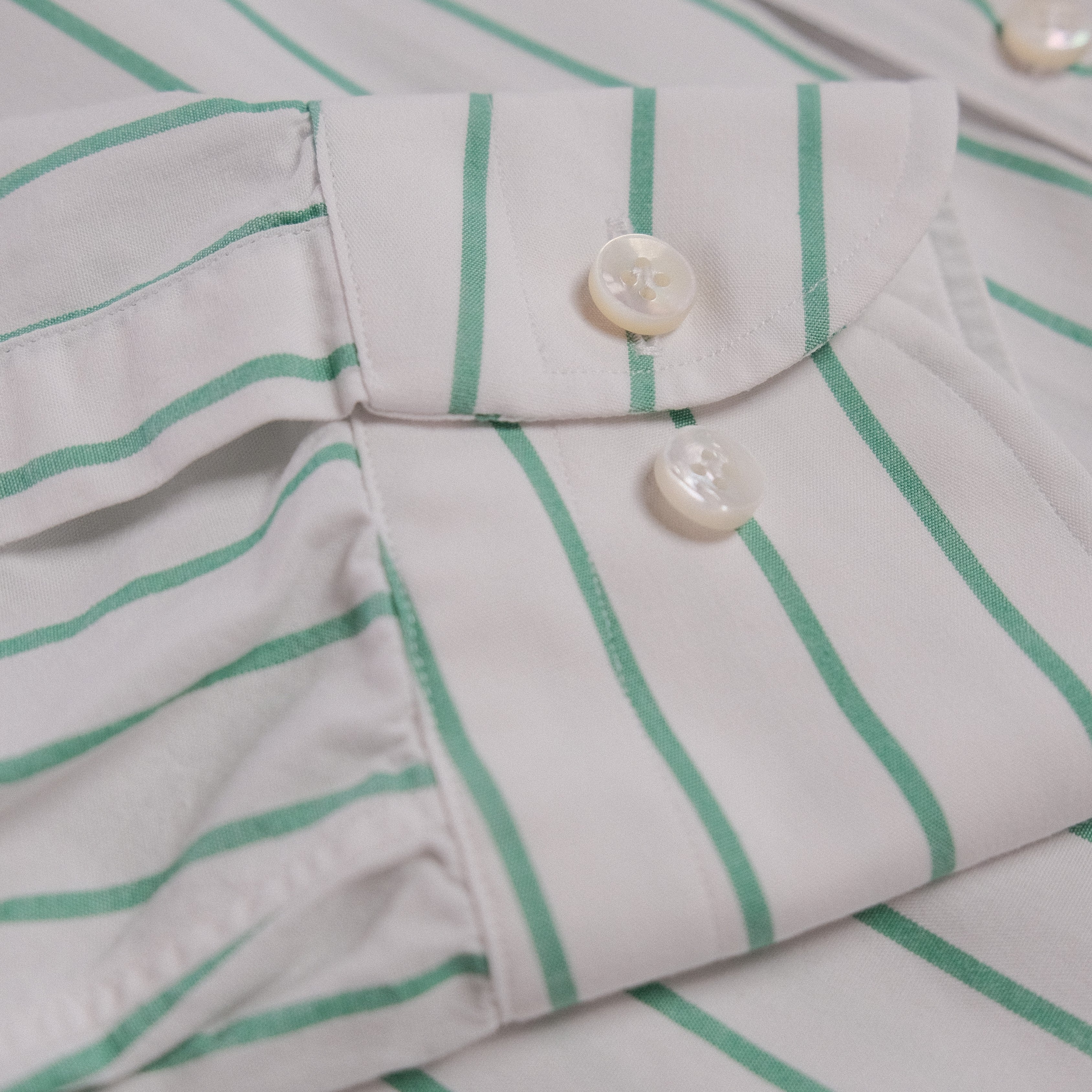 Green Stripe One Piece Collar Shirt