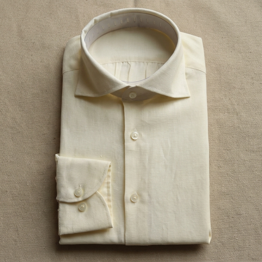 Pale Yellow Linen Shirt