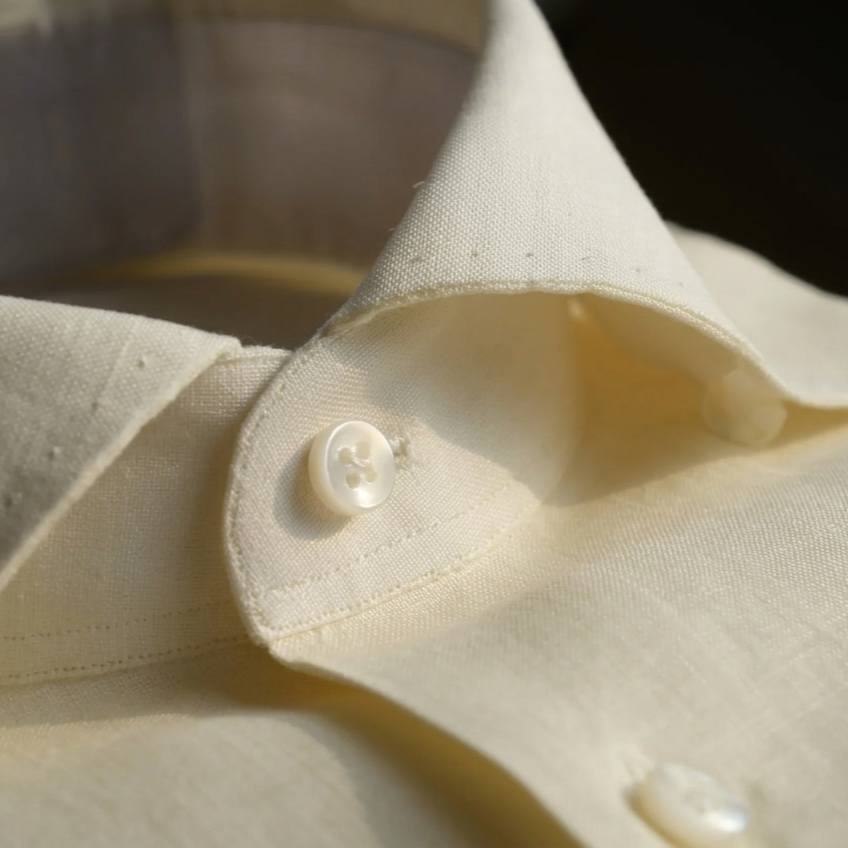Pale Yellow Linen Shirt