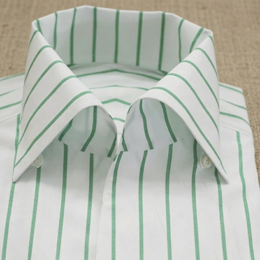 Green Stripe One Piece Collar Shirt