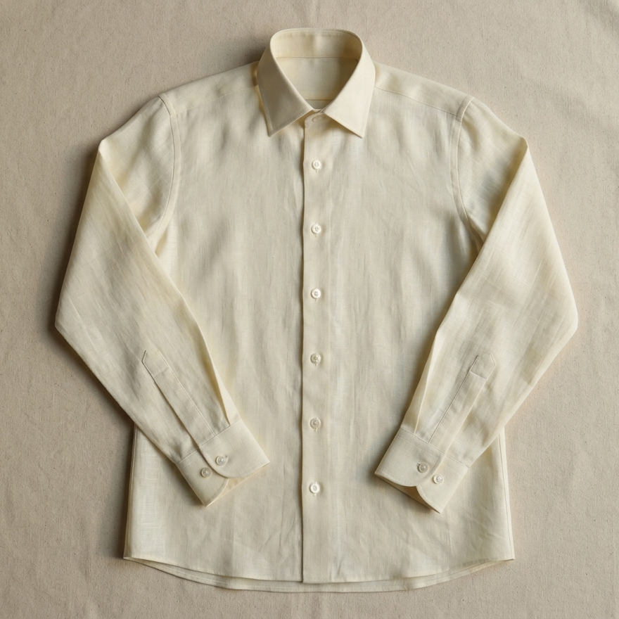 Pale Yellow Linen Shirt