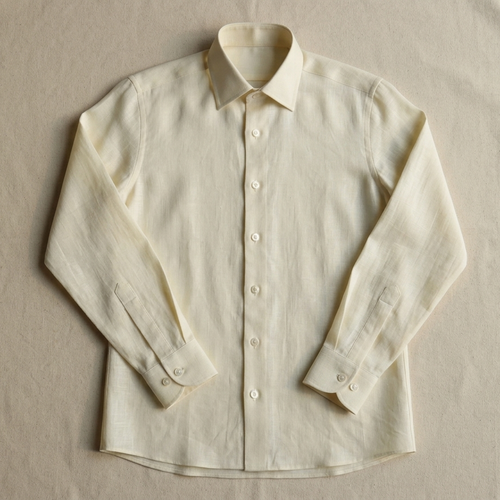 Pale Yellow Linen Shirt