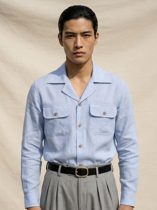 Irish Linen Light Blue Shirt