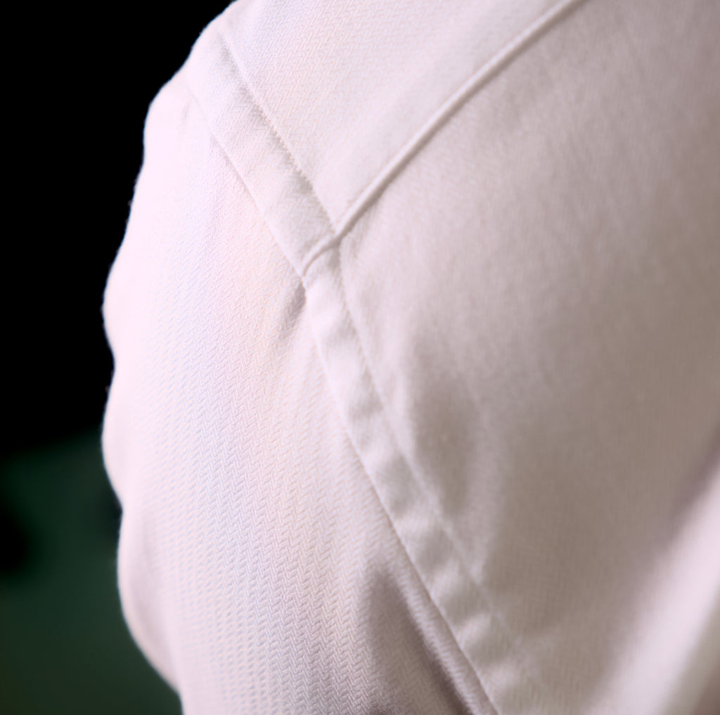 SÖKTAŞ White Herringbone Widespread Collar Shirt